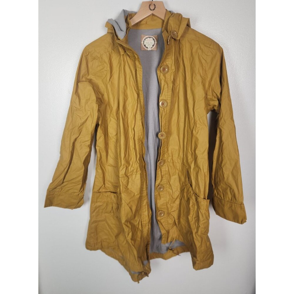 AVOCA Women's Sz. 2 Mustard Yellow Hooded Rain Jacket